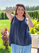 Bluzka Bez Rękawów z Koronkowym Panelem na Plecach -  cztery kolory Stylowa XL