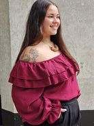 Bluzka Hiszpanka z Falbanami - Kobiecość i Elegancja Stylowa XL