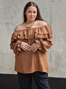 Bluzka Hiszpanka z Falbanami - Kobiecość i Elegancja Stylowa XL