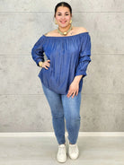 Bluzka Jeansowa Hiszpanka Plus Size – Luźny Krój, Rękaw 3/4, Wygoda XXL Stylowa XL