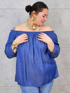 Bluzka Jeansowa Hiszpanka Plus Size – Luźny Krój, Rękaw 3/4, Wygoda XXL Stylowa XL