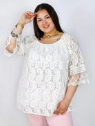 Bluzka Plus Size Koronkowa Hiszpanka Elegancka XXL Stylowa XL