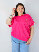 Bluzka Plus Size Luźna Z Krótkim Rękawem I Ozdobnymi Detalami Stylowa XL