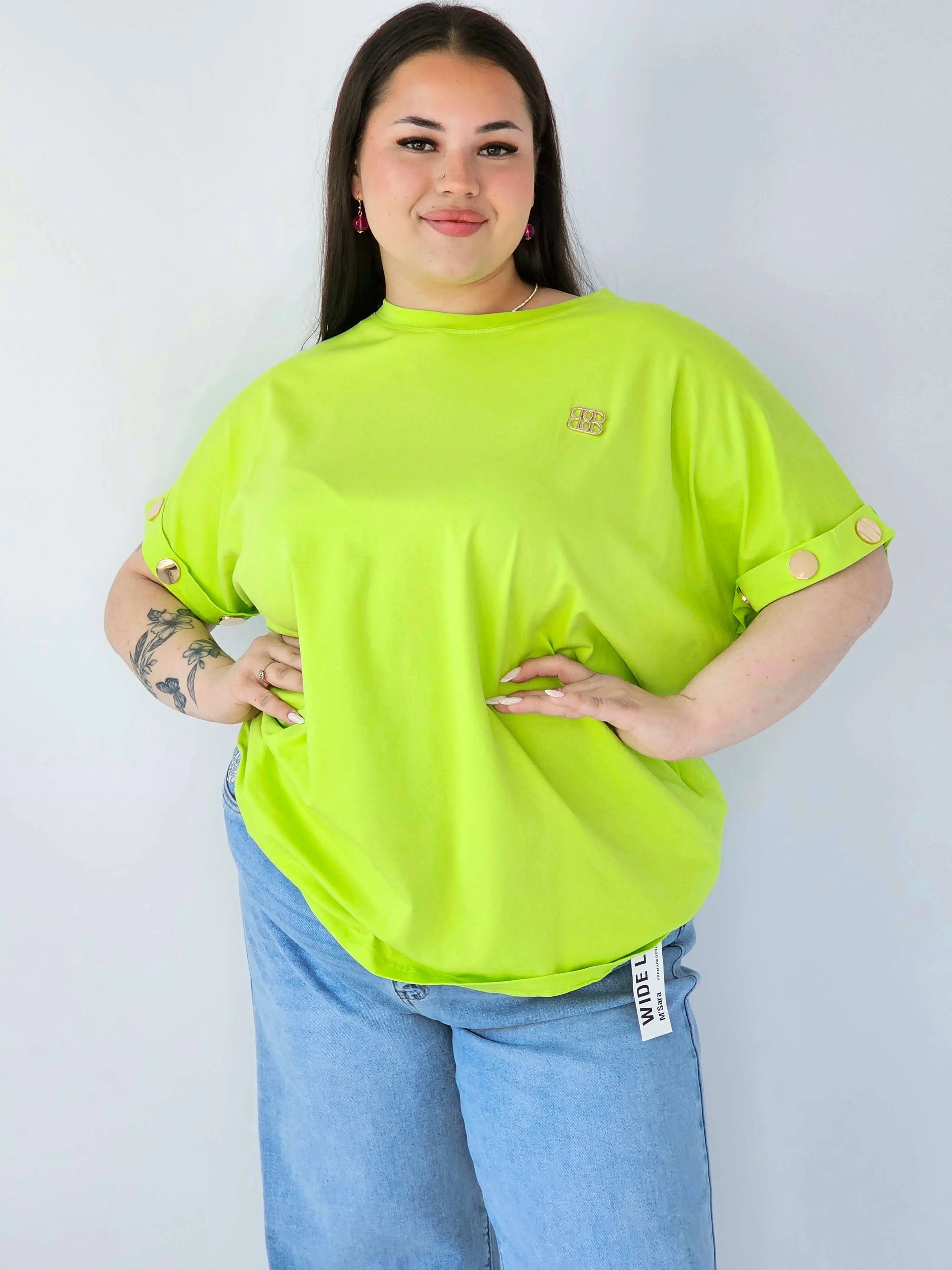 Bluzka Plus Size Luźna Z Krótkim Rękawem I Ozdobnymi Detalami Stylowa XL