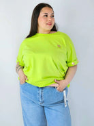 Bluzka Plus Size Luźna Z Krótkim Rękawem I Ozdobnymi Detalami Stylowa XL