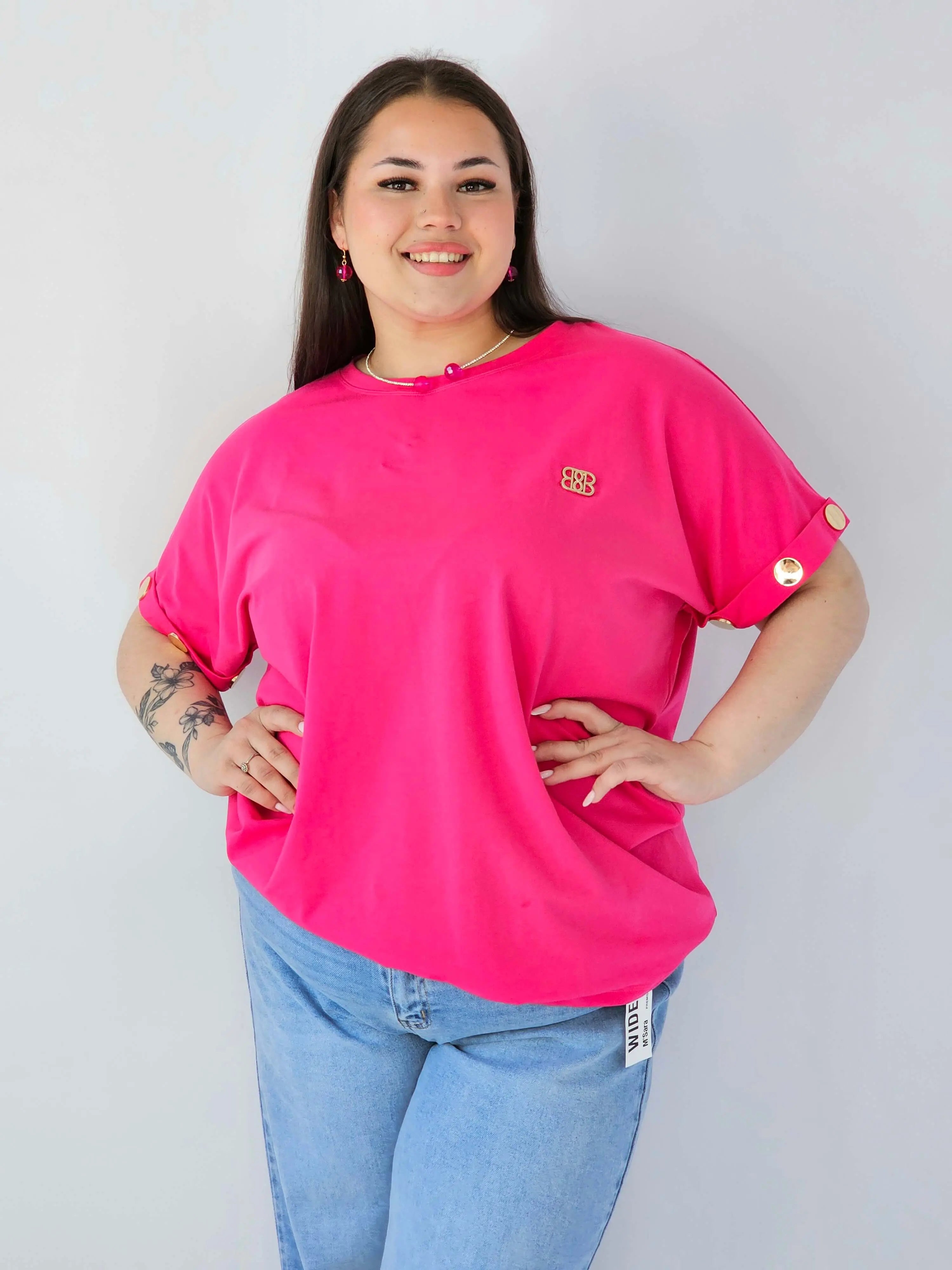 Bluzka Plus Size Luźna Z Krótkim Rękawem I Ozdobnymi Detalami Stylowa XL