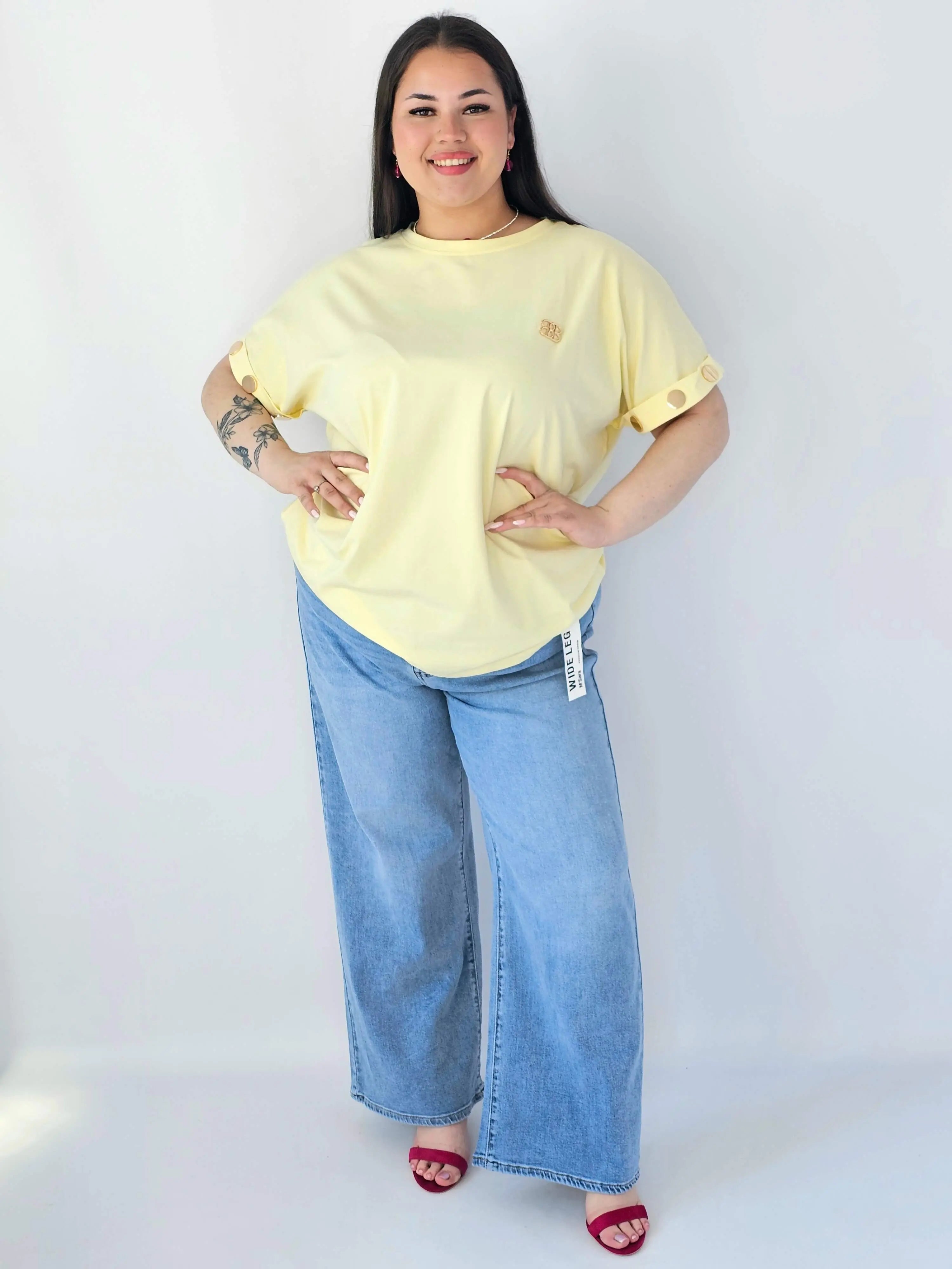 Bluzka Plus Size Luźna Z Krótkim Rękawem I Ozdobnymi Detalami Stylowa XL