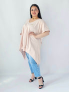 Bluzka Plus Size Oversize Z Dekoltem V I Asymetrycznym Dołem Stylowa XL