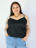 Bluzka Plus Size Satynowa Na Ramiączkach Gładka Elegancka XXL Stylowa XL