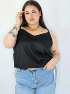 Bluzka Plus Size Satynowa Na Ramiączkach Gładka Elegancka XXL Stylowa XL