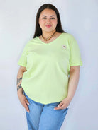 Bluzka Plus Size Z Dekoltem V I Ozdobną Aplikacją Stylowa XL