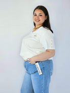 Bluzka Plus Size Z Dekoltem V I Ozdobną Aplikacją Stylowa XL