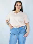 Bluzka Plus Size Z Dekoltem V I Ozdobnymi Guzikami Stylowa XL