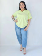 Bluzka Plus Size Z Dekoltem V I Ozdobnymi Guzikami Stylowa XL