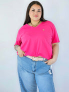 Bluzka Plus Size Z Dekoltem V I Subtelną Ozdobą Stylowa XL