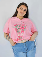 Bluzka Plus Size Z Dekoracyjnym Nadrukiem I Dekoltem V Stylowa XL