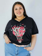 Bluzka Plus Size Z Dekoracyjnym Nadrukiem I Dekoltem V Stylowa XL