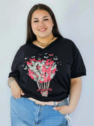 Bluzka Plus Size Z Dekoracyjnym Nadrukiem I Dekoltem V Stylowa XL