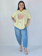 Bluzka Plus Size Z Dekoracyjnym Nadrukiem I Dekoltem V Stylowa XL