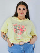 Bluzka Plus Size Z Dekoracyjnym Nadrukiem I Dekoltem V Stylowa XL