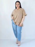 Bluzka Plus Size Z Falbanką I Ozdobnym Wykończeniem Stylowa XL