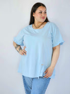 Bluzka Plus Size Z Falbanką I Ozdobnym Wykończeniem Stylowa XL
