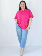 Bluzka Plus Size Z Falbanką I Ozdobnym Wykończeniem Stylowa XL