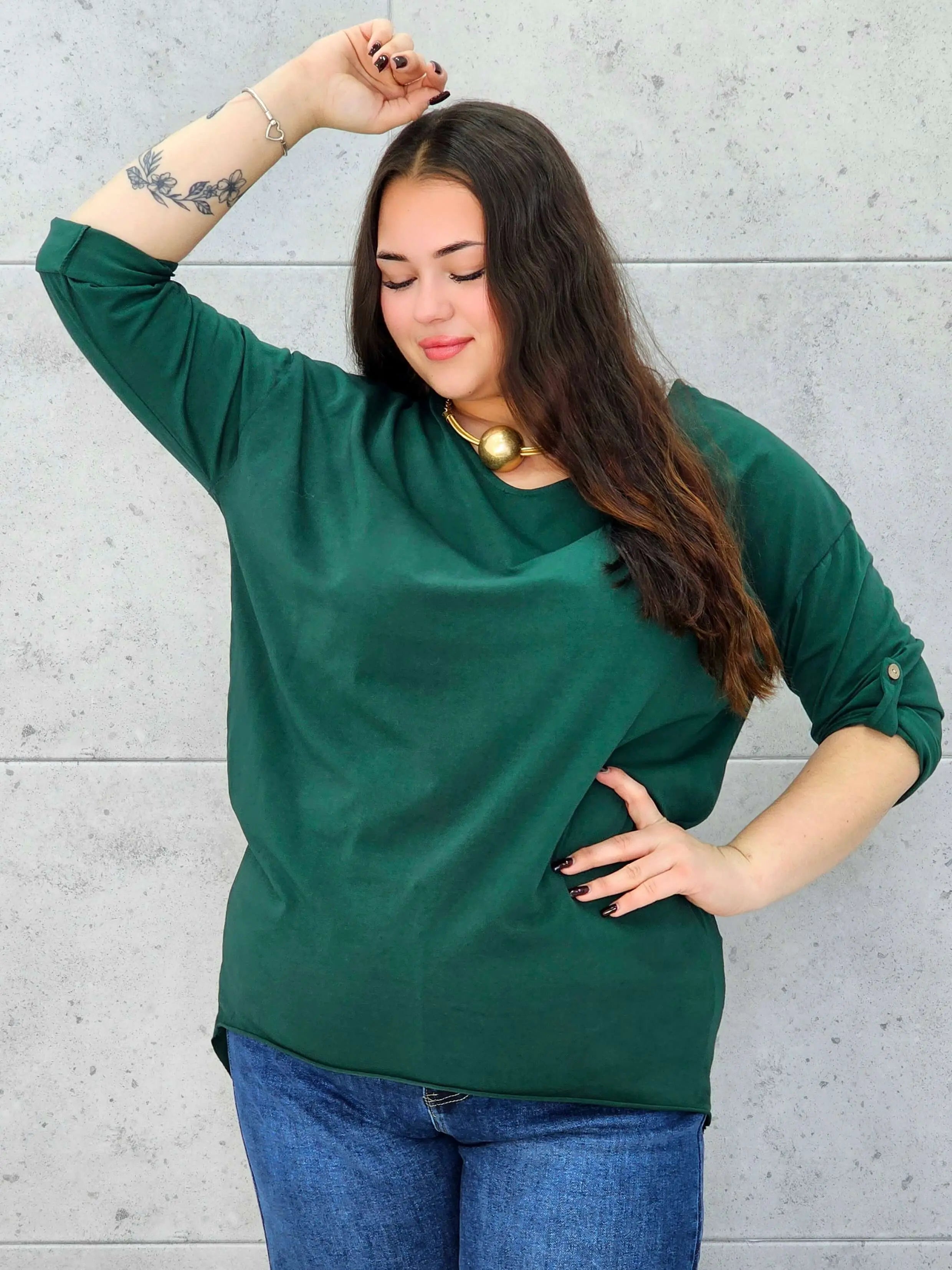 Bluzka Plus Size z Wiązaniem StylowaXL – Wygoda i Subtelna Elegancja dla Kobiet XXL - Stylowa XL