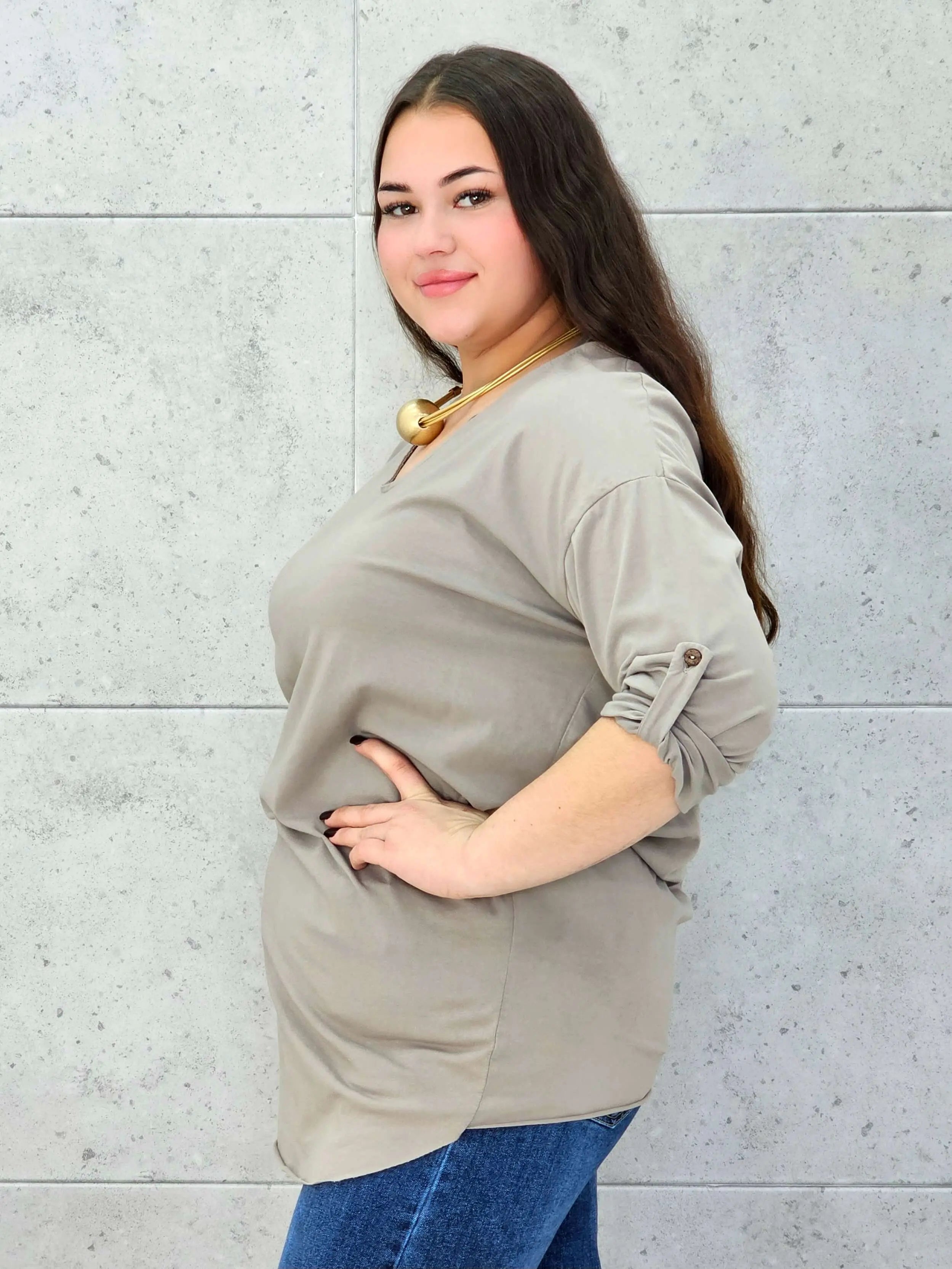 Bluzka Plus Size z Wiązaniem StylowaXL – Wygoda i Subtelna Elegancja dla Kobiet XXL - Stylowa XL