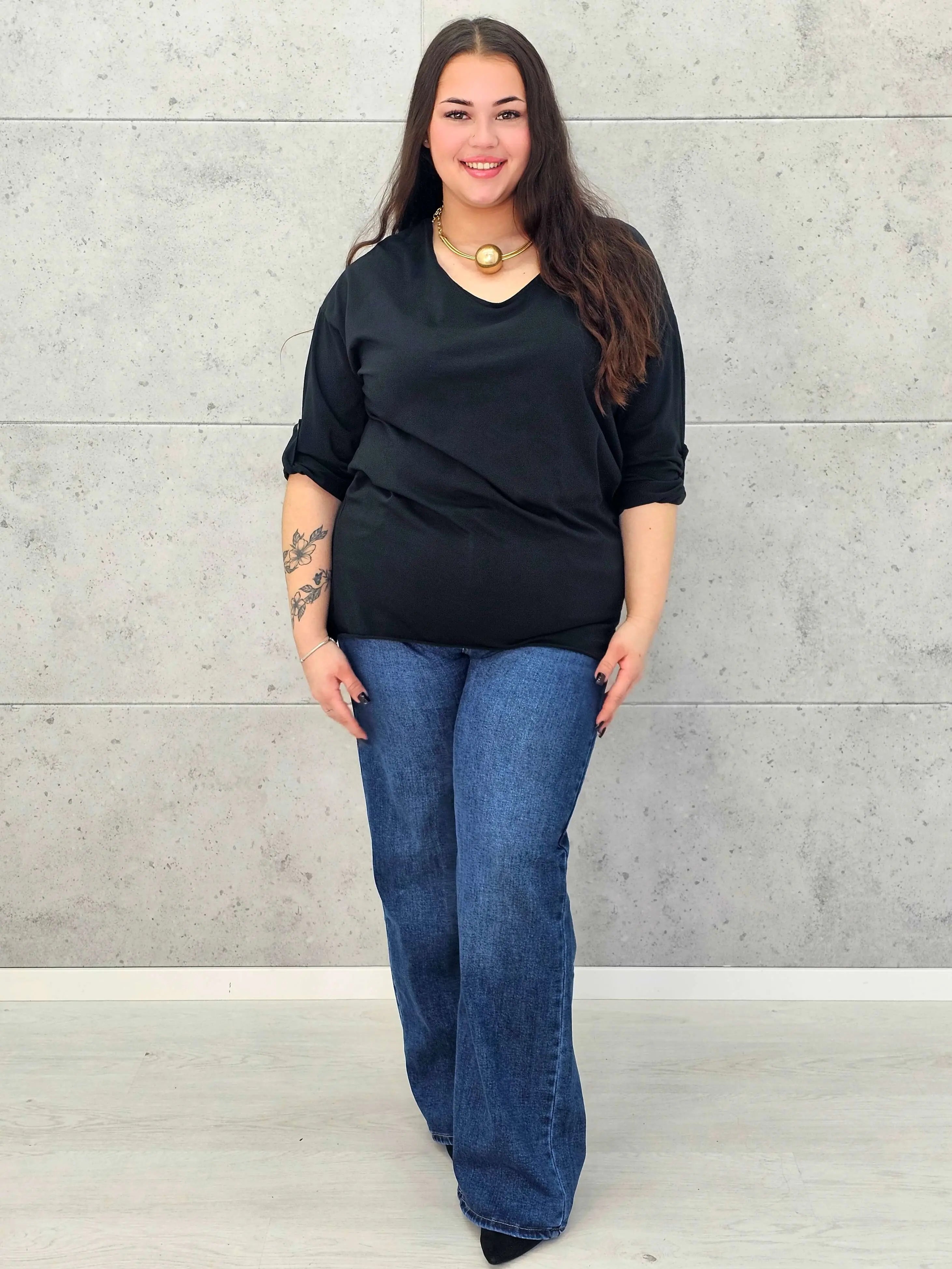 Bluzka Plus Size z Wiązaniem StylowaXL – Wygoda i Subtelna Elegancja dla Kobiet XXL - Stylowa XL