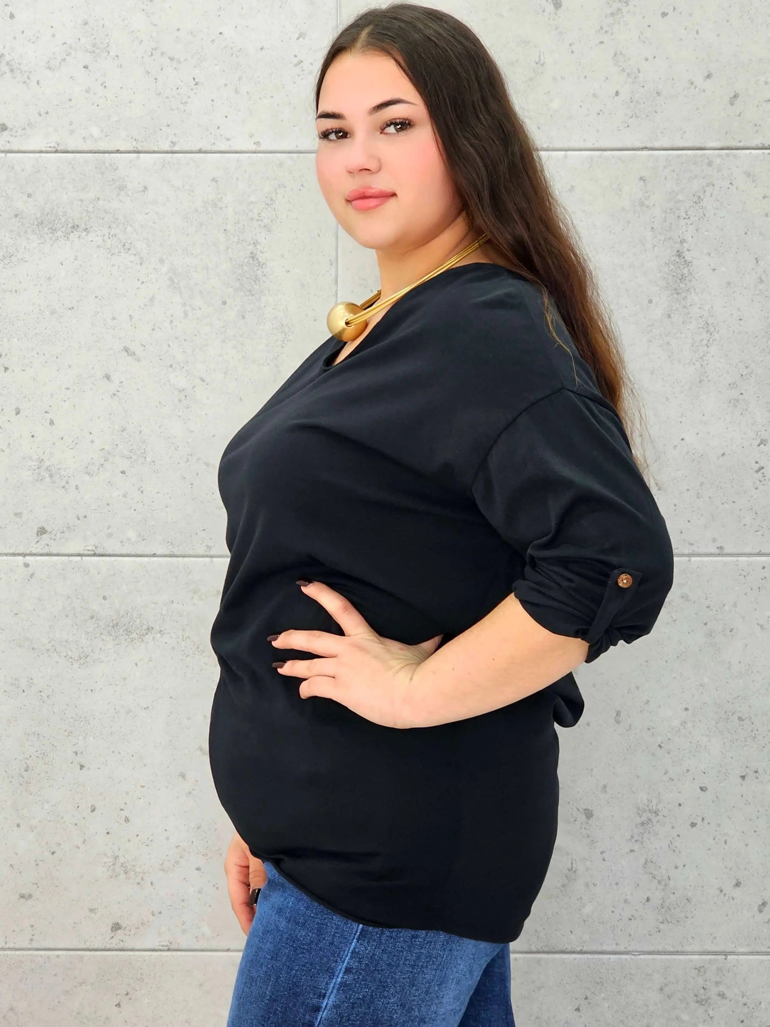 Bluzka Plus Size z Wiązaniem StylowaXL – Wygoda i Subtelna Elegancja dla Kobiet XXL - Stylowa XL