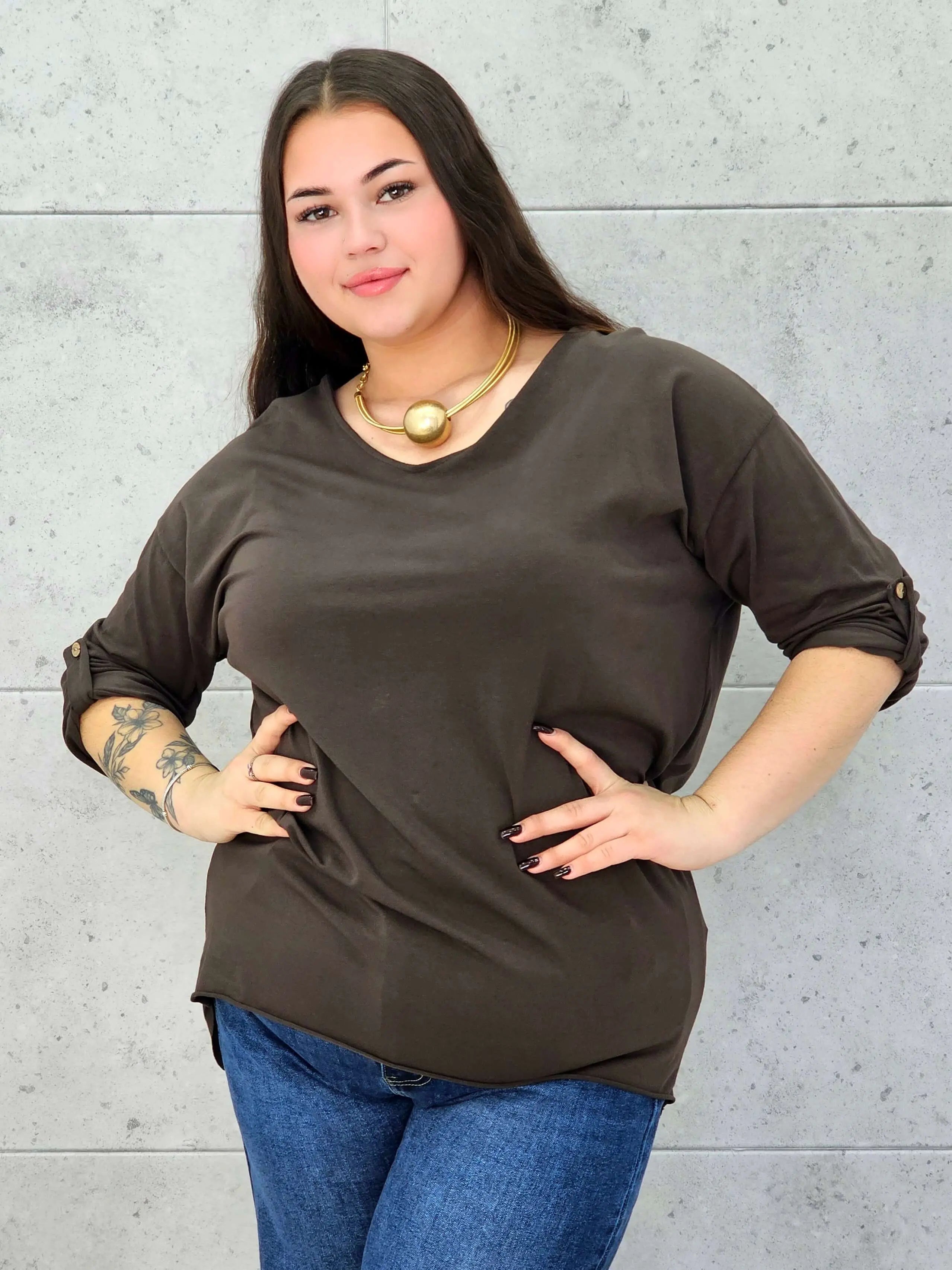 Bluzka Plus Size z Wiązaniem StylowaXL – Wygoda i Subtelna Elegancja dla Kobiet XXL - Stylowa XL