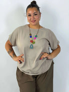 Bluzka Plus Size z naszyjnikiem – elegancka bluzka damska XXL Stylowa XL