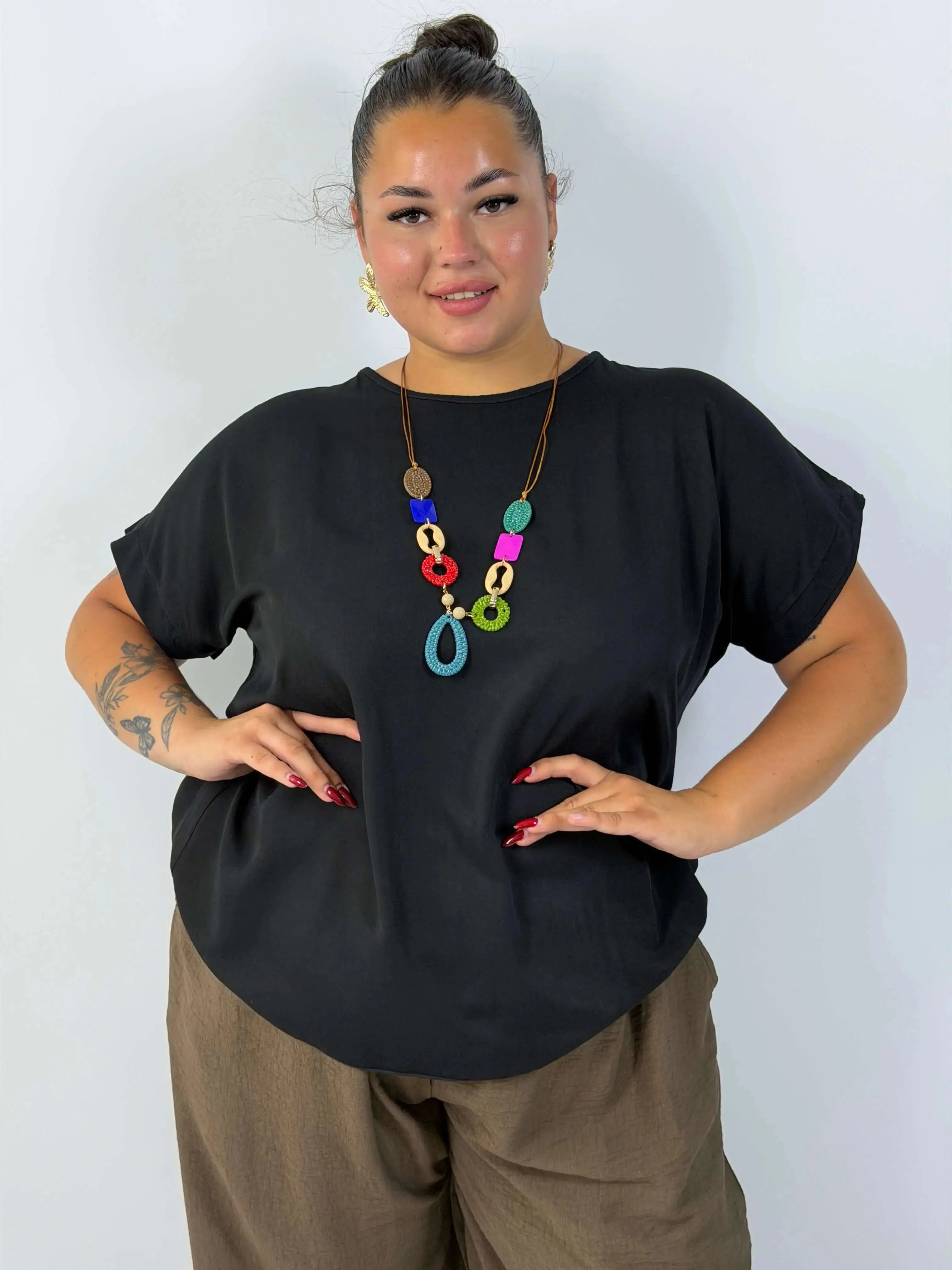 Bluzka Plus Size z naszyjnikiem – elegancka bluzka damska XXL Stylowa XL