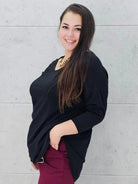 Bluzka basic z zaokrąglonym dołem Stylowa XL