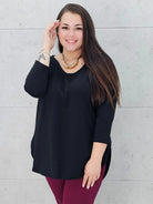 Bluzka basic z zaokrąglonym dołem Stylowa XL