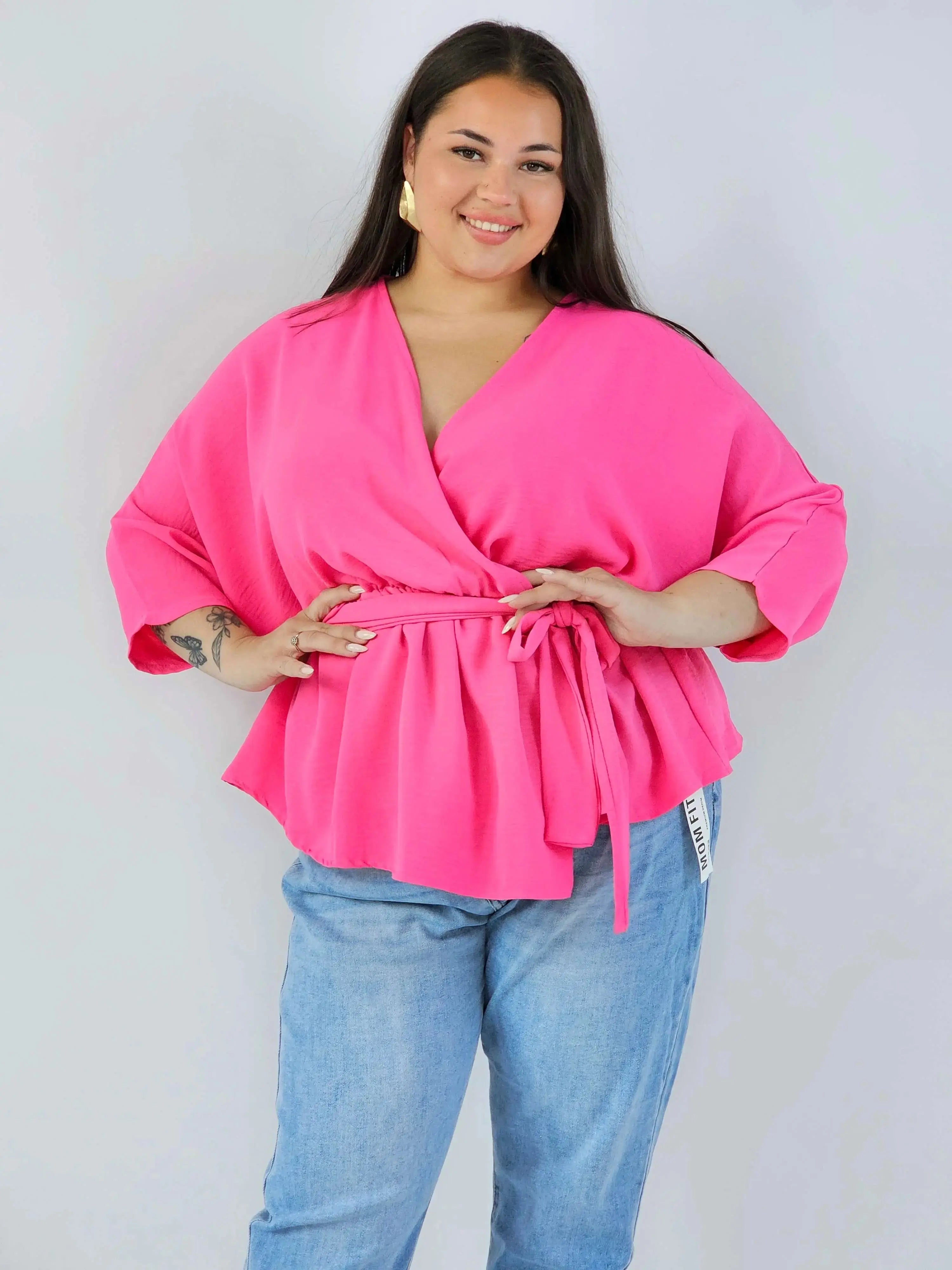 Bluzka damska plus size elagancka XXL z wiązaniem Stylowa XL