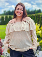 Bluzka hiszpanka w delikatny wzór z falbaną - w 7 kolorach Stylowa XL