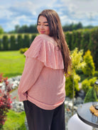 Bluzka hiszpanka w delikatny wzór z falbaną - w 7 kolorach Stylowa XL