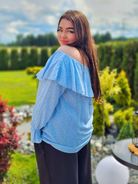 Bluzka hiszpanka w delikatny wzór z falbaną - w 7 kolorach Stylowa XL