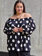 Bluzka hiszpanka w groszki Stylowa XL