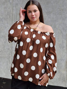 Bluzka hiszpanka w groszki Stylowa XL