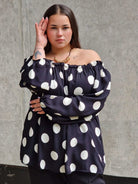 Bluzka hiszpanka w groszki Stylowa XL