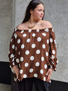 Bluzka hiszpanka w groszki Stylowa XL