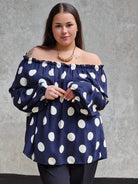 Bluzka hiszpanka w groszki Stylowa XL