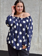 Bluzka hiszpanka w groszki Stylowa XL