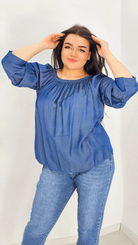 Bluzka jeansowa hiszpanka Stylowa XL