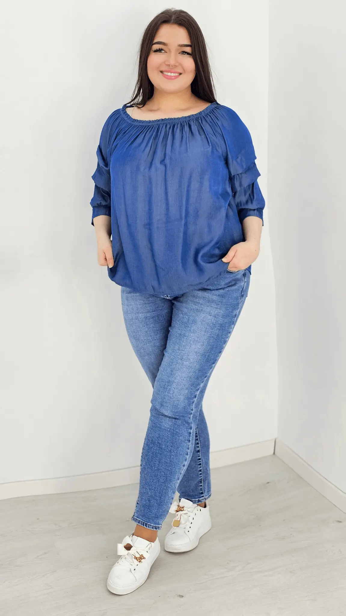 Bluzka jeansowa hiszpanka Stylowa XL