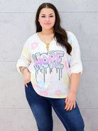 Bluzka muślinowa z aplikacją na przodzie Stylowa XL