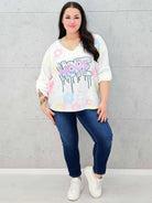 Bluzka muślinowa z aplikacją na przodzie Stylowa XL